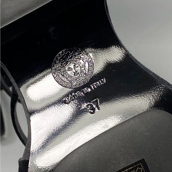 Versace 3 Strap Satin Platform Wedge Sandals size 37 - Picture 14 of 14
